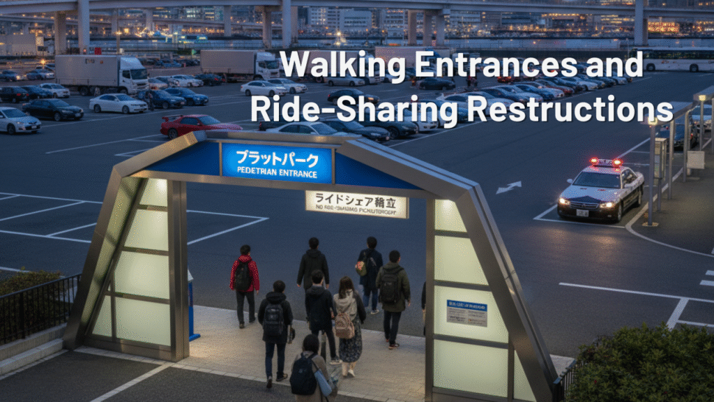 Walking Entrances and Ride-Sharing Restrictions