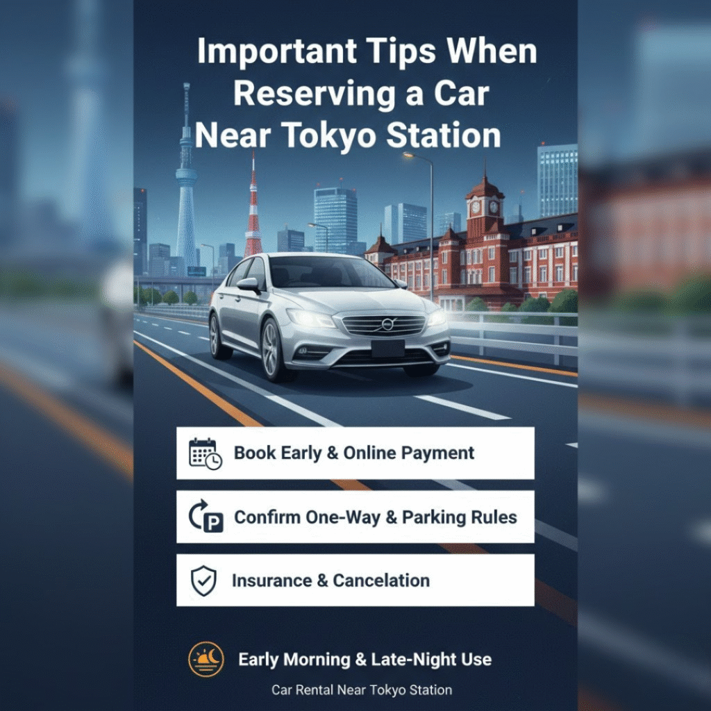 Important Tips When Reserving a Car Near Tokyo Station