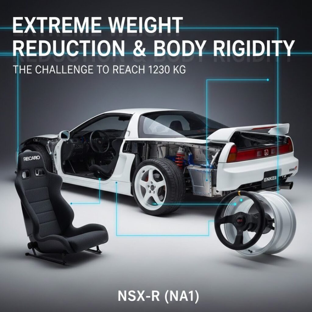 Extreme Weight Reduction and Body Rigidity: The Challenge to Reach 1230 kg