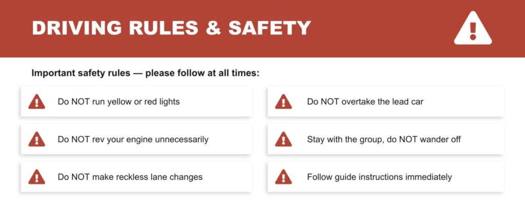 JDM TOUR Safety Rules 